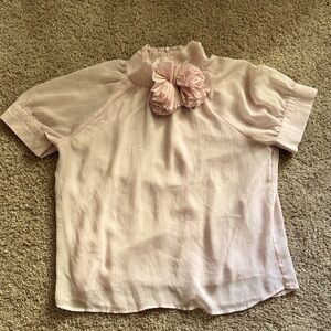 Pink Top with Floral Detail